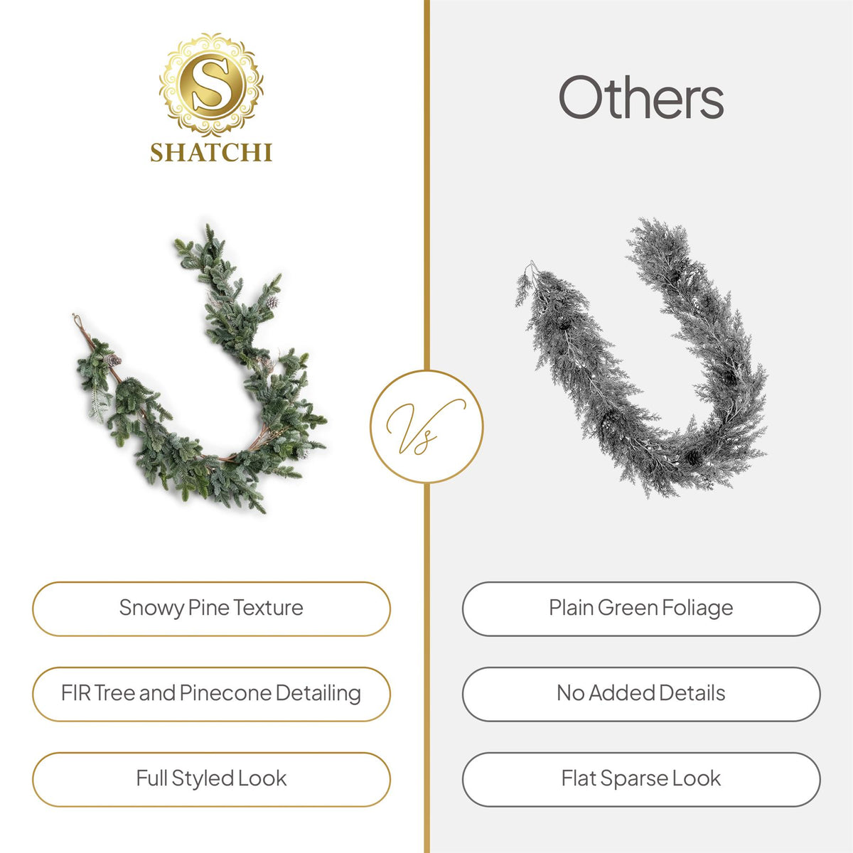 180CM CYPRESS PINE WITH PINE CONES GARLAND
