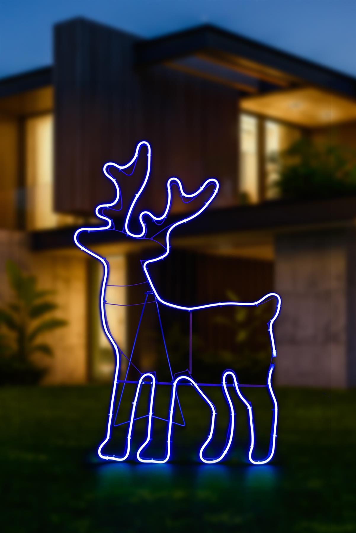 Blue Reindeer Rope Light 89 x 50cm