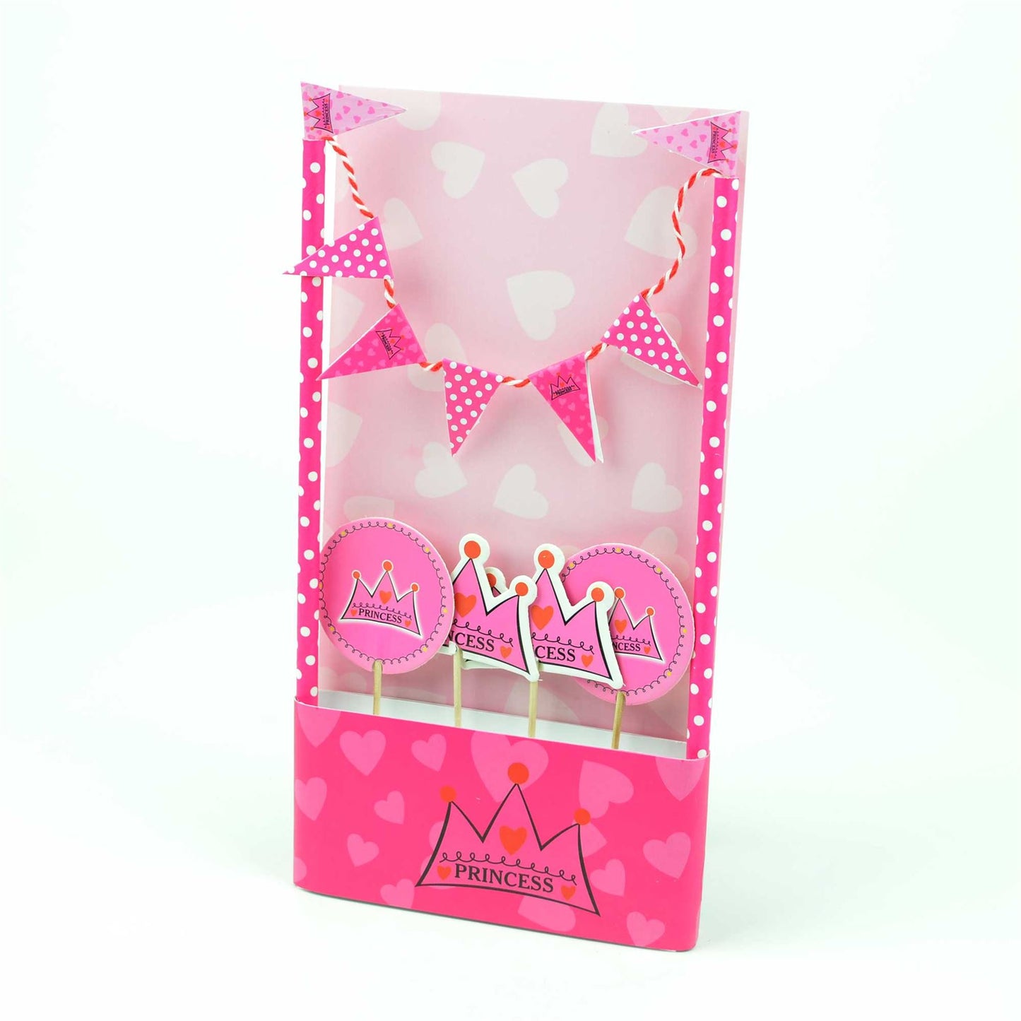 Pink Princess Birthday Cake Crown Banner Kit