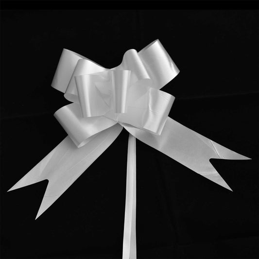 40 Pack White Pull Bows - 30mm