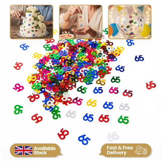 2 Packs of 65th Multicolor Confetti (14g)