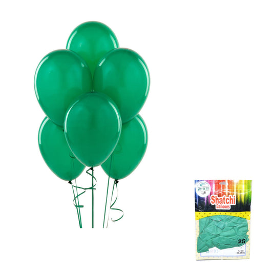 25 pcs 12" Dark Green Pearlised Balloons