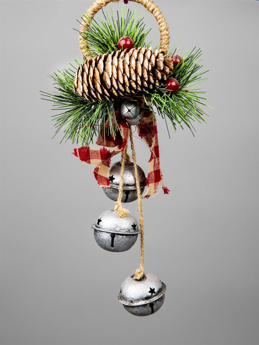 Hanging Decorations with Silver Bells, 27cm