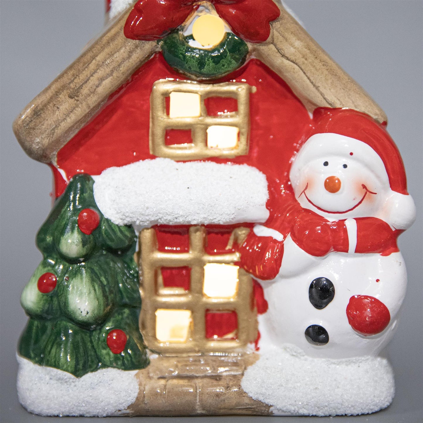 2 Snowman Light Up Houses