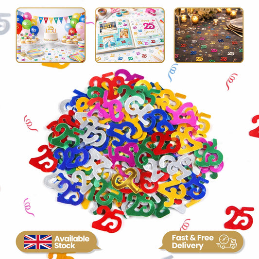 25th Birthday Confetti - Multicolour, 14g, 2 Pack