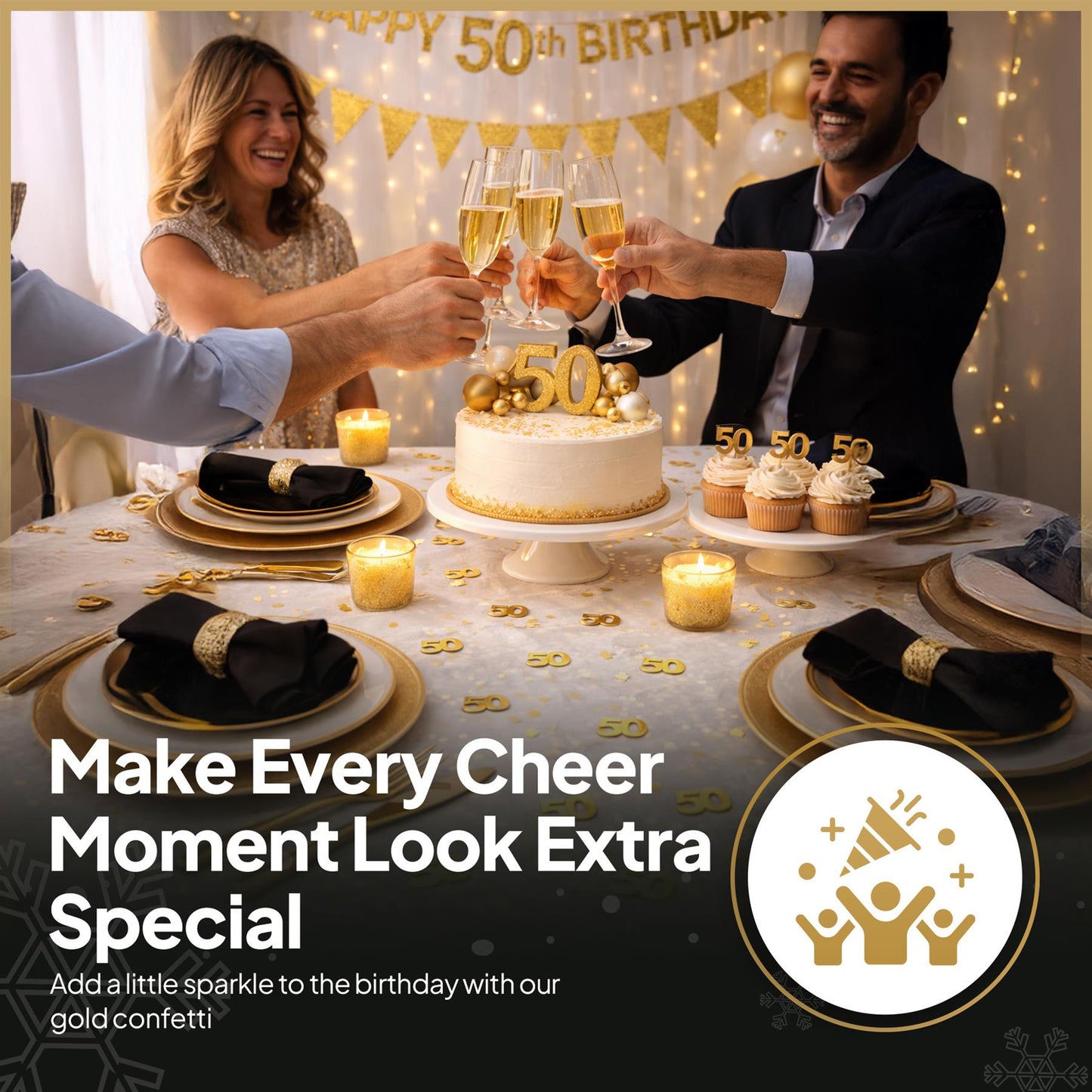 4 Packs 50th Birthday Confetti