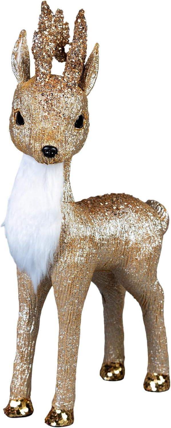 44cm Gold Reindeer Decoration