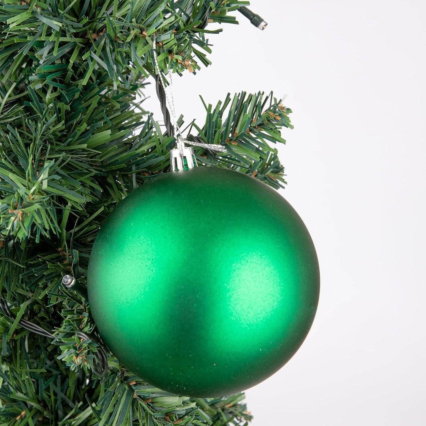 3 Dark Green Baubles 10cm