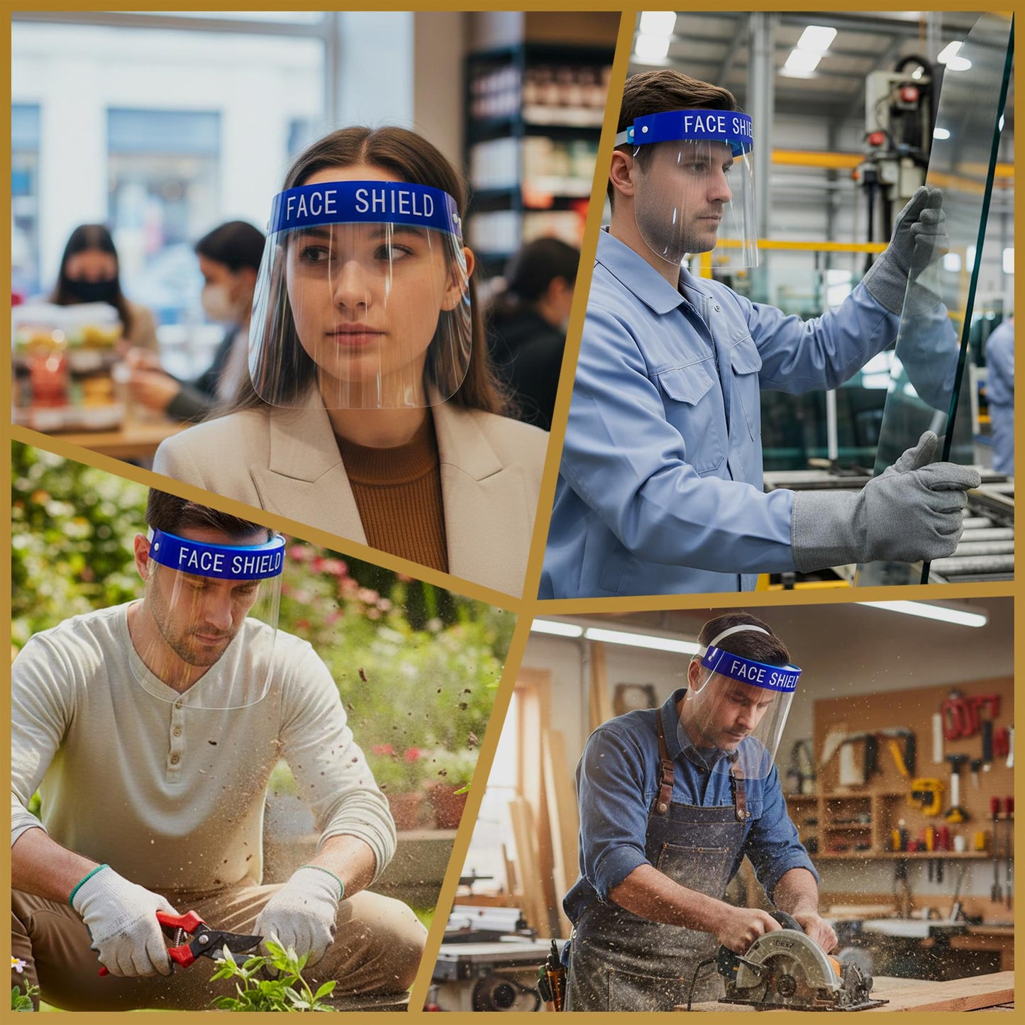 8 Reusable Safety Face Visors - Medical Protective Face Shields