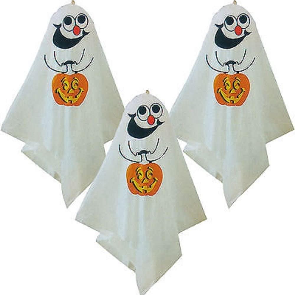 3 Pieces of Halloween White Ghost Hanging Spook