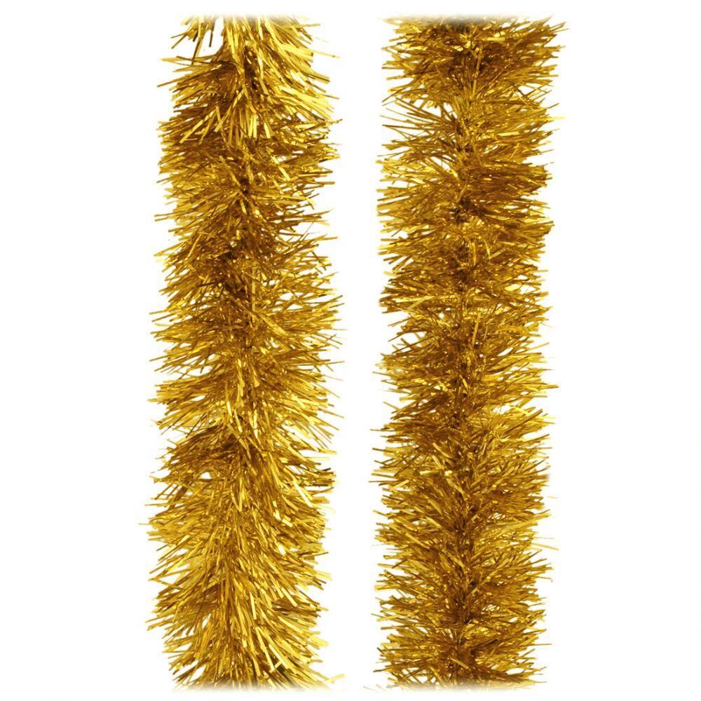 8 Gold Tinsel Trees (1.8m)