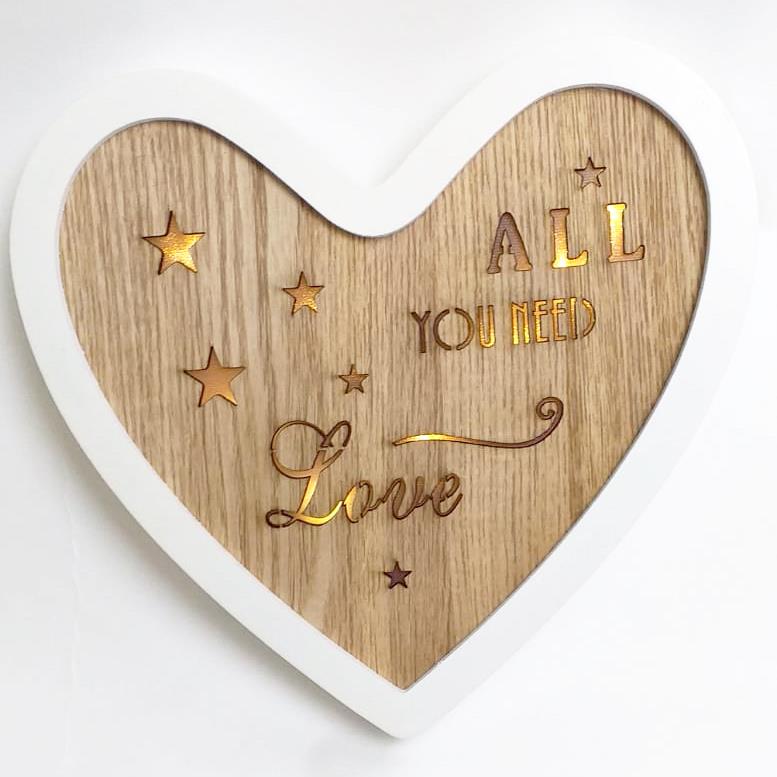 LED Light Up Christmas Frame, Heart Shape