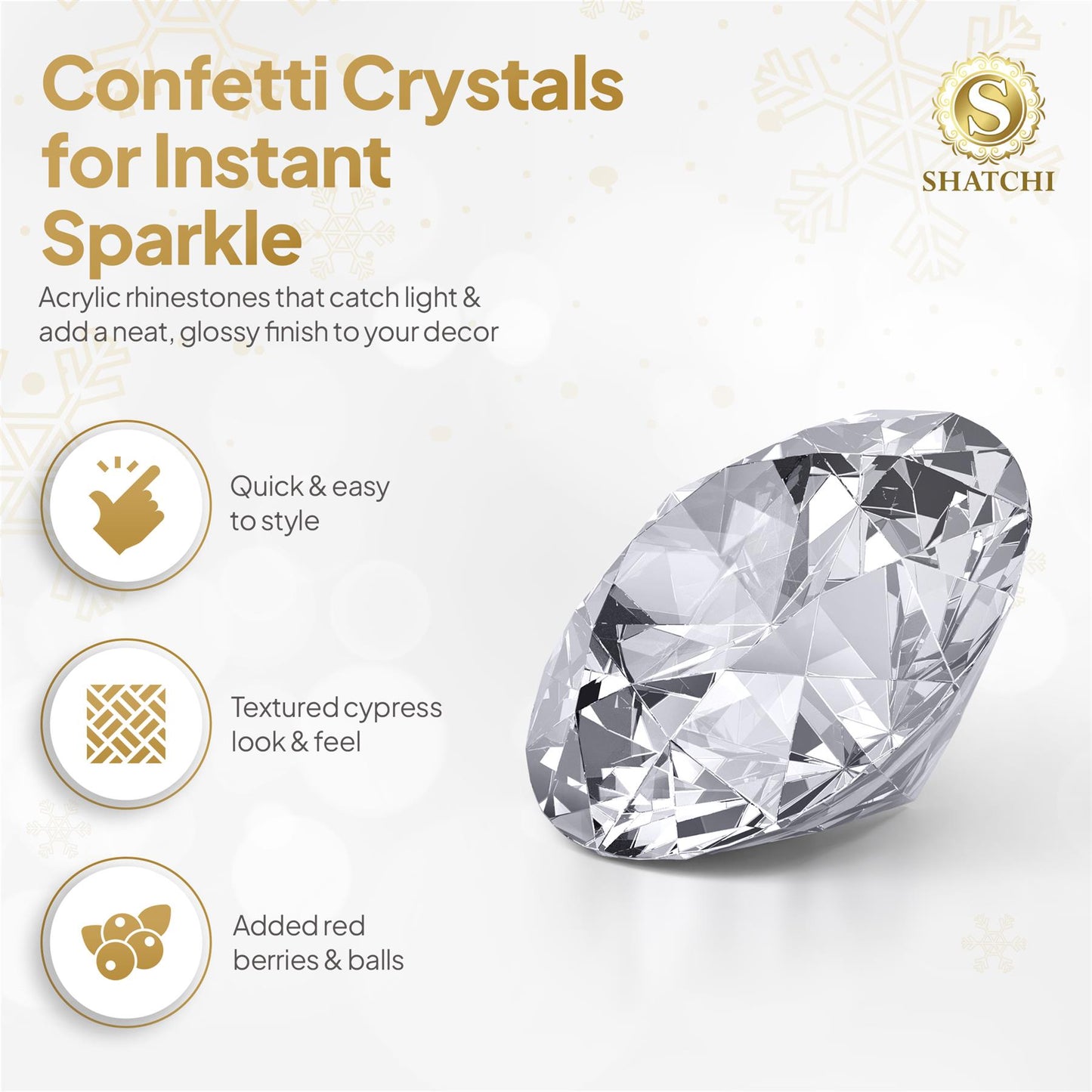 5000 Clear Diamond Confetti, 4 Packs
