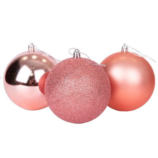 BAUBLES ROSE GOLD 10cm - 6pcs Set PVC