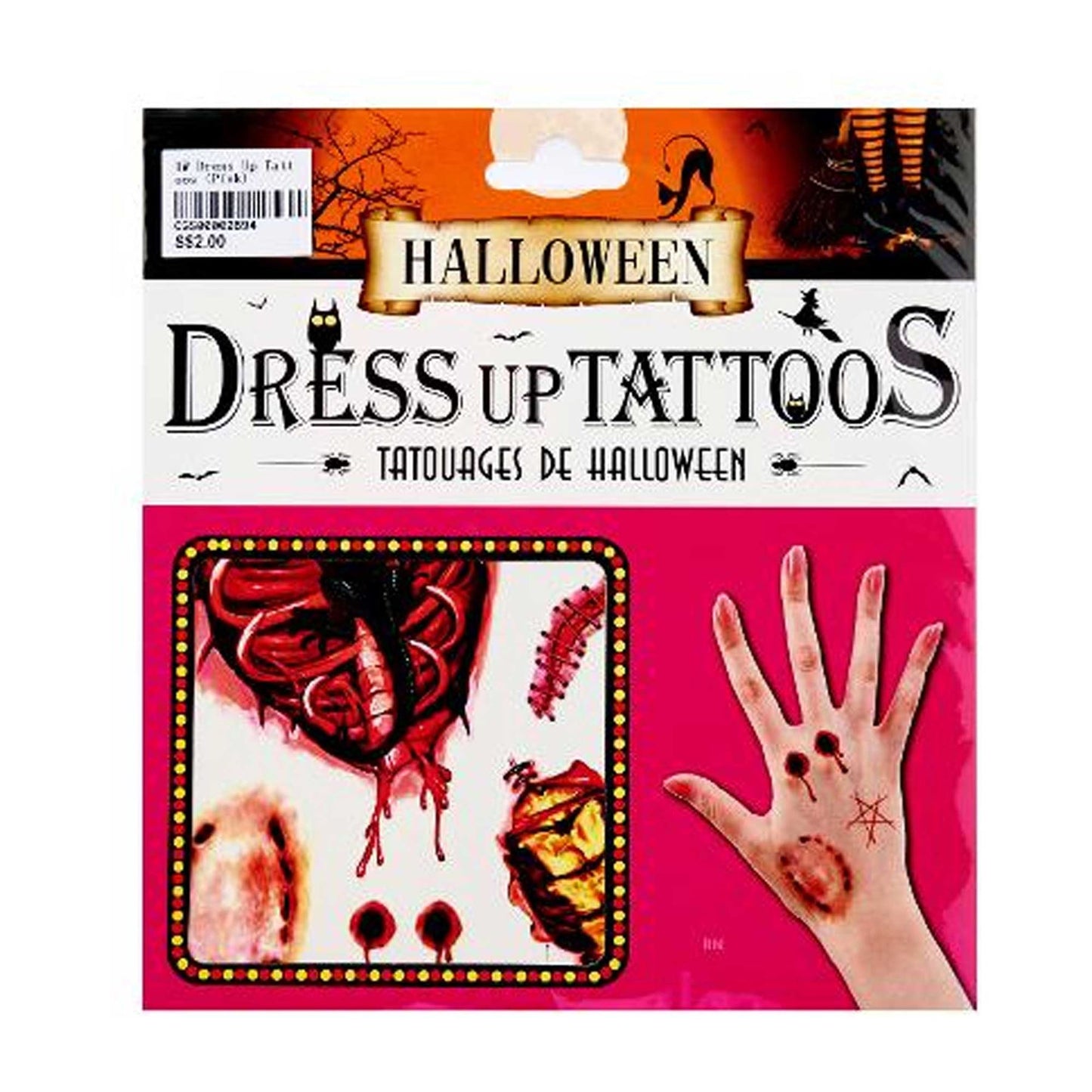 65Pcs Halloween Body Tattoos - Realistic Scary Dress Up Party Accessories