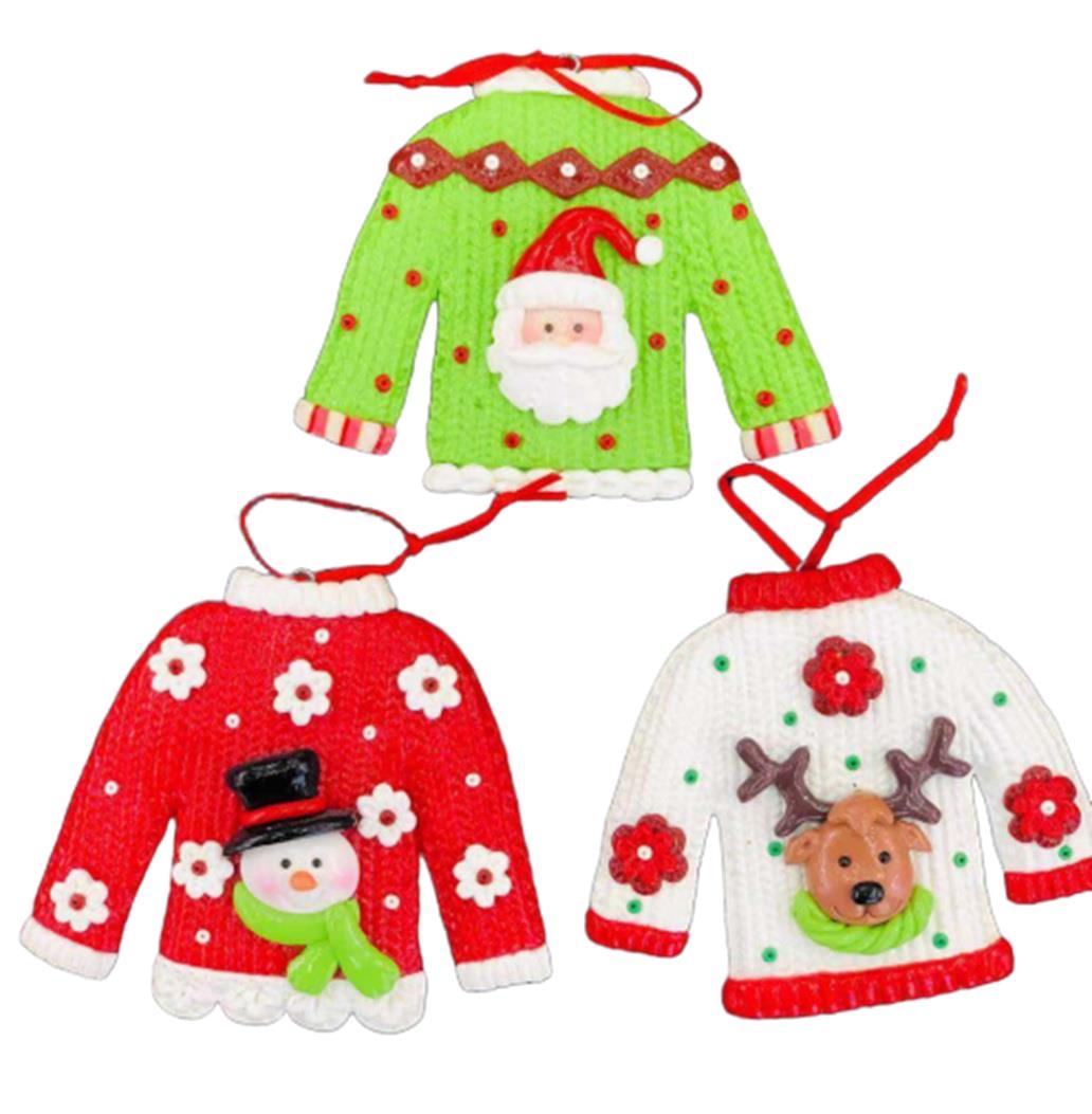 Christmas Hanging Decorations 3Pcs Ceramic