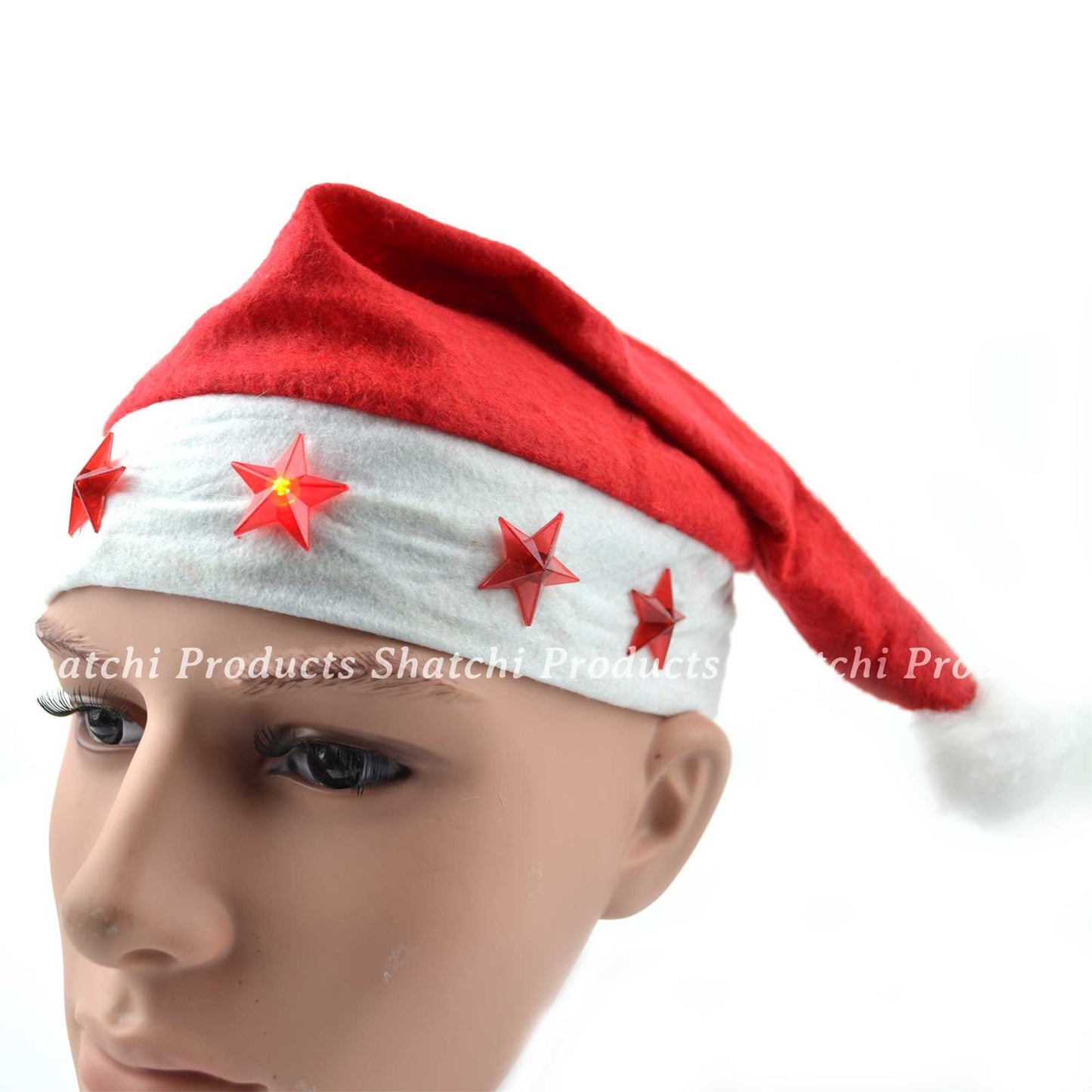 50 Santa Hats with Flashing Lights