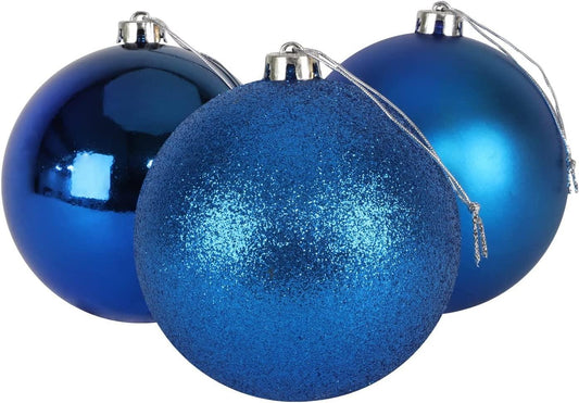 6 pcs Blue Baubles 10cm