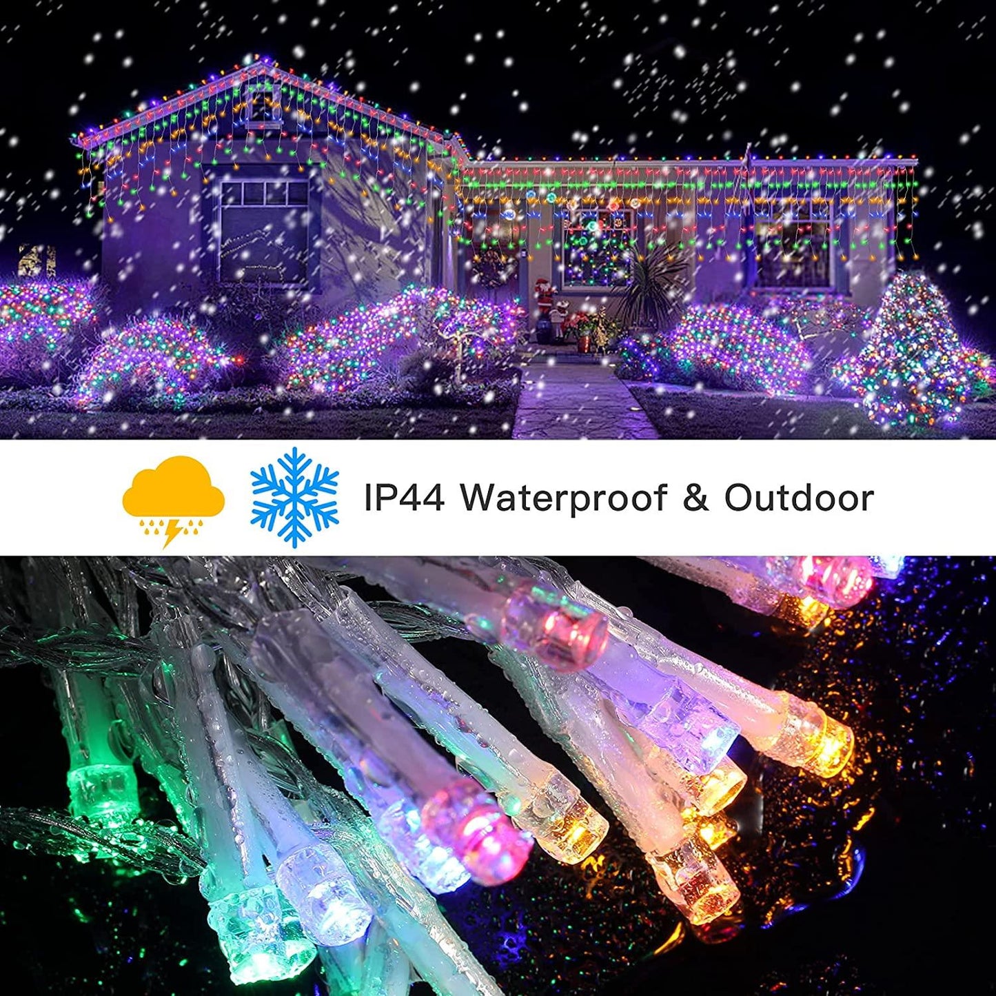 5m 240M LED Connectable Multi-Function Icicle String Lights