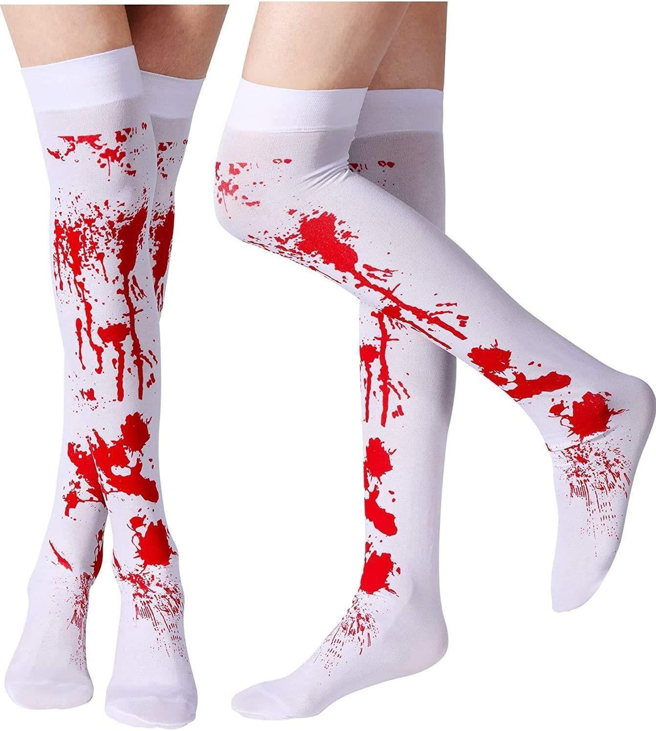 Blood-Stained Halloween Over Knee Stockings Socks Free 28ml Tube Fake Blood