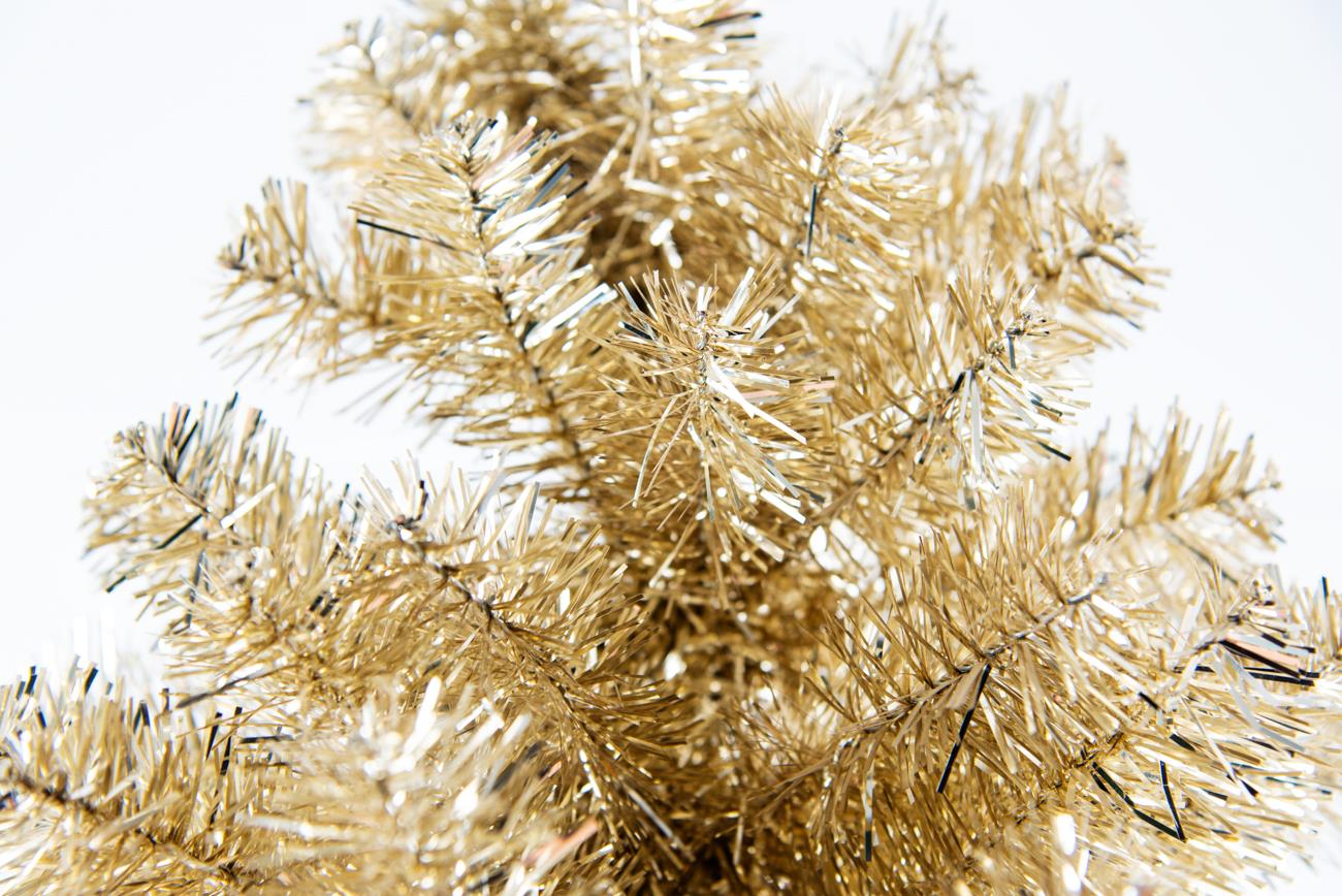 Champagne Gold Tinsel Christmas Tree - 7ft