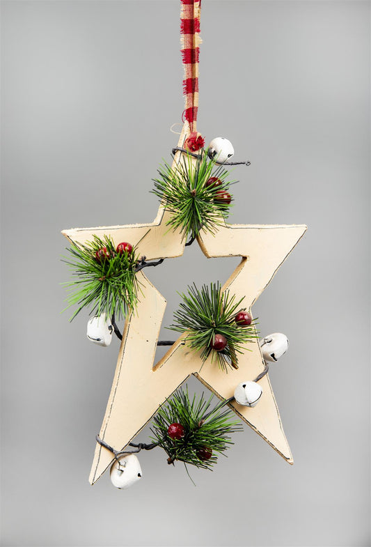 26cm Cream Star Hanging Decoration