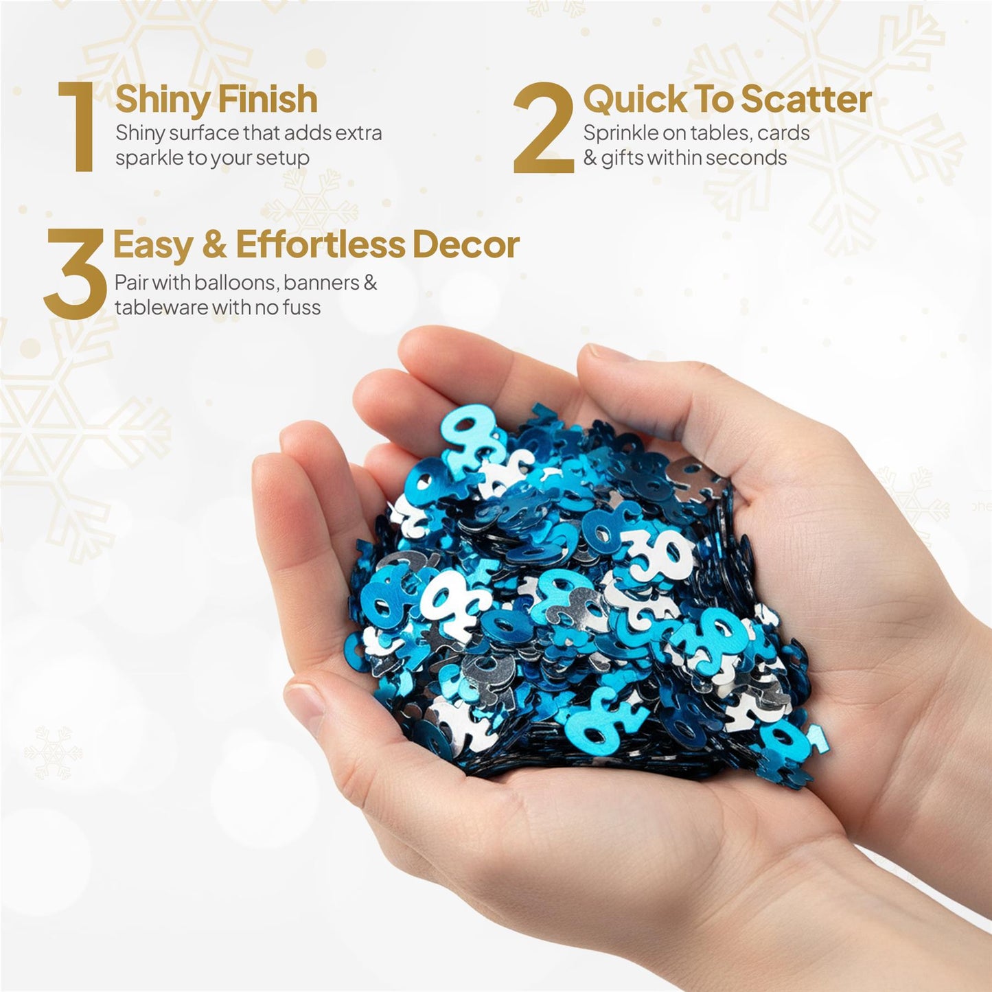 2 Packs of Blue Happy 30th Birthday Confetti (14g)