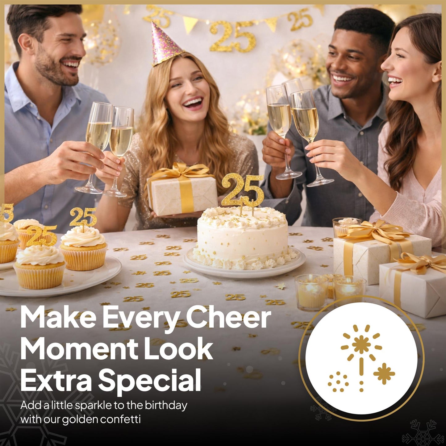 25th Gold Confetti 14G 1PK