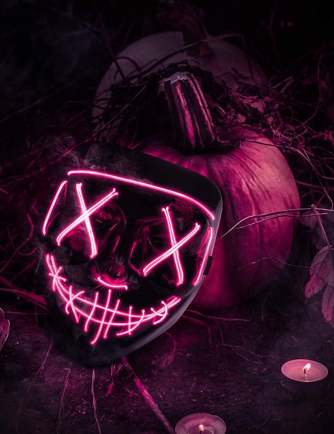 Halloween LED Purge Mask - Pink