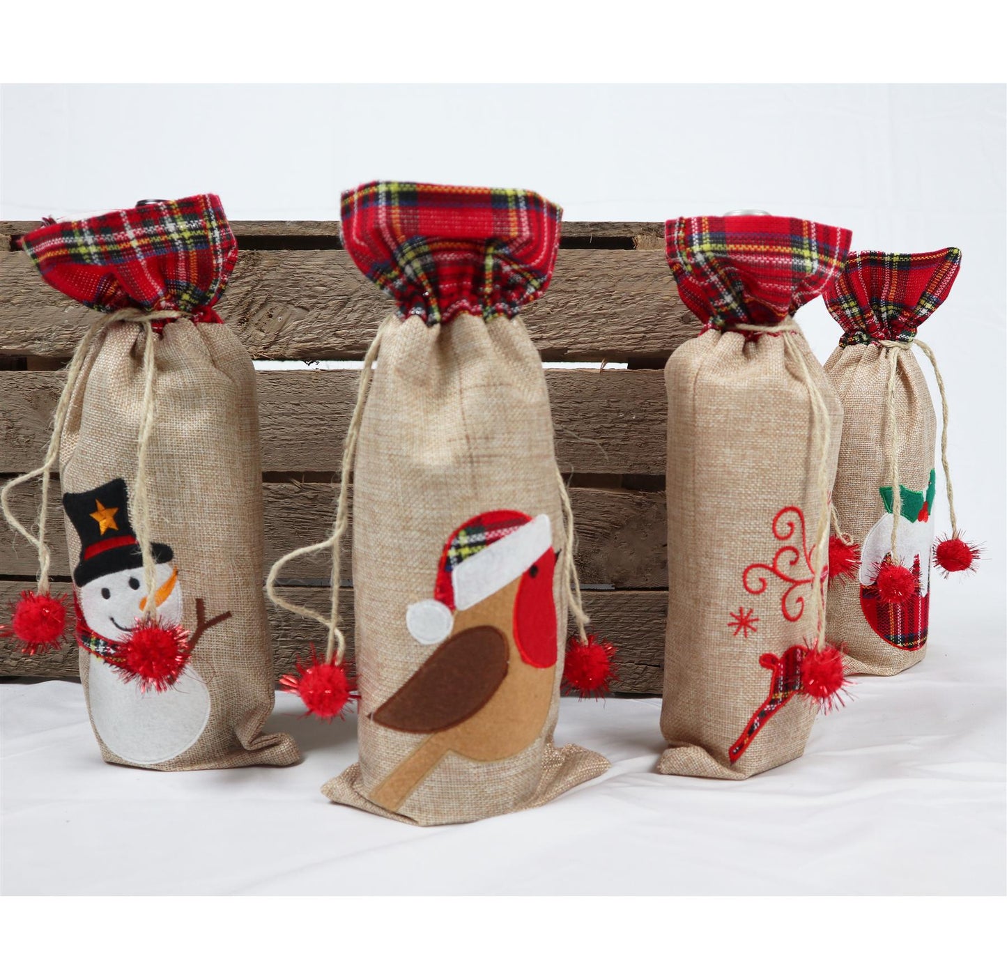 Christmas Wine Bottle Cover - 15x35cm