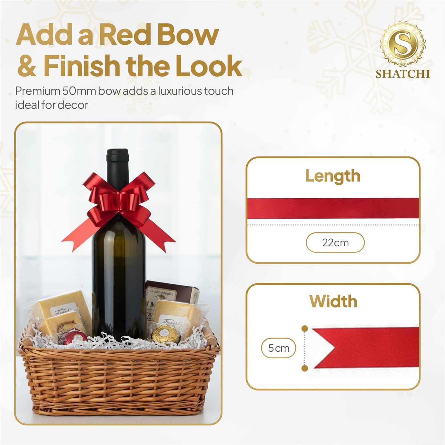 Shatchi 40pcs Red 50mm/5cm Pull Bows for Wrap, Hampers, Parties & Craft Use