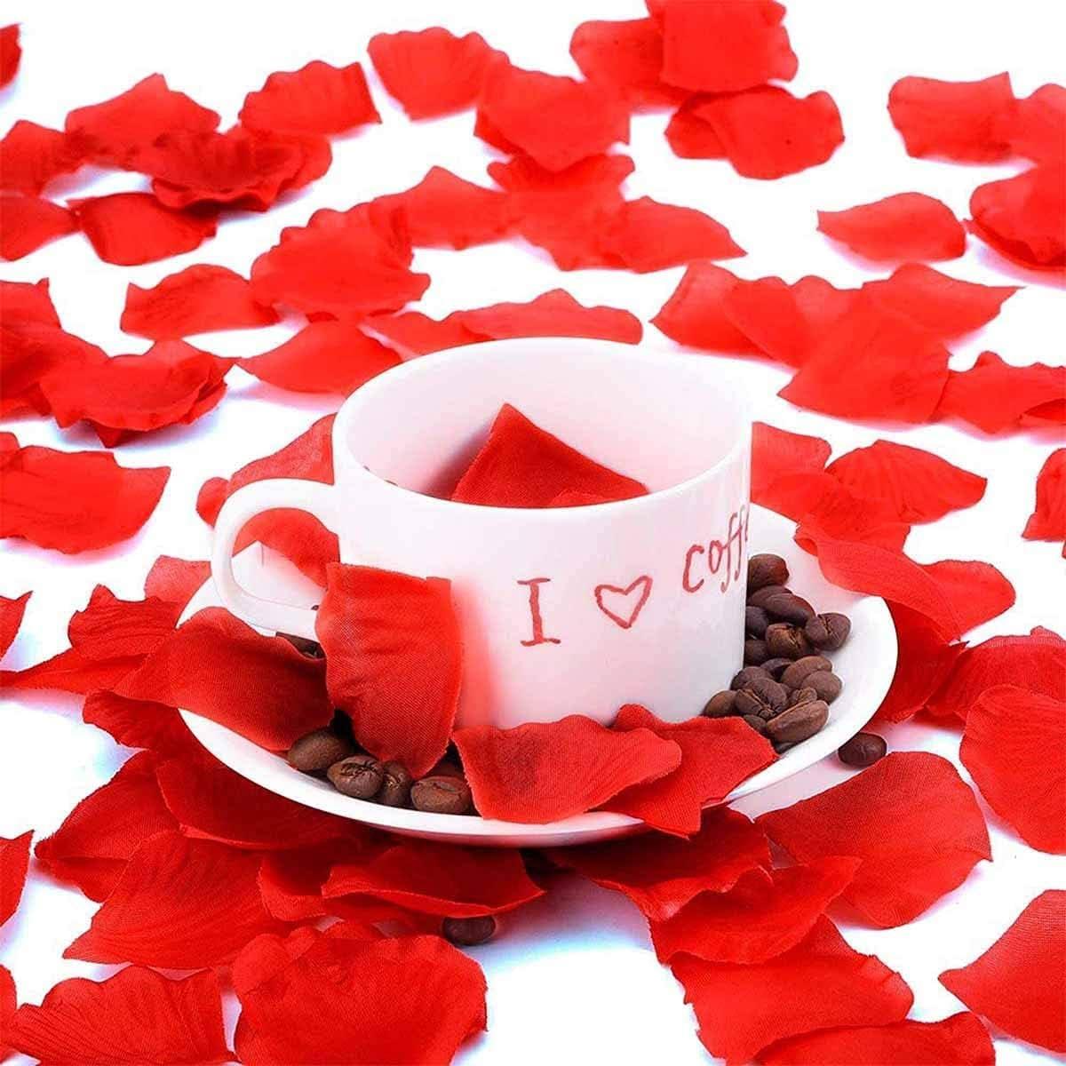 100 Pcs Deep Red Rose Silk Petals