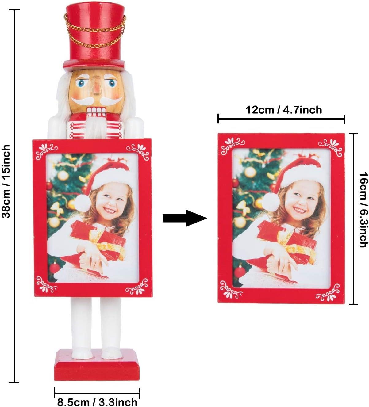 2 Wooden Nutcracker Photo Holders (38cm)