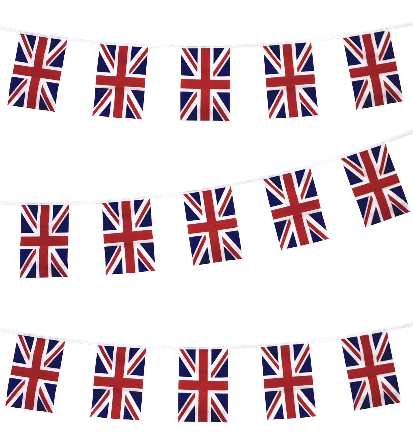 30ft Fabric Union Jack Bunting - 30 Flags