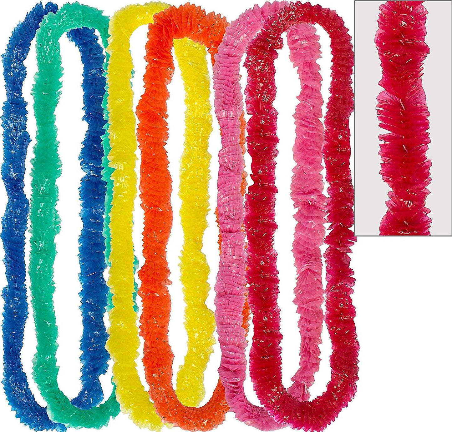 50 Assorted Colour Poly Leis