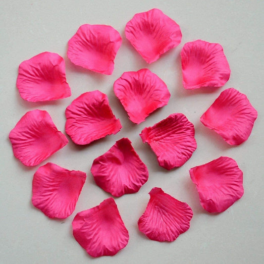 1000 Hot Pink Silk Rose Petals