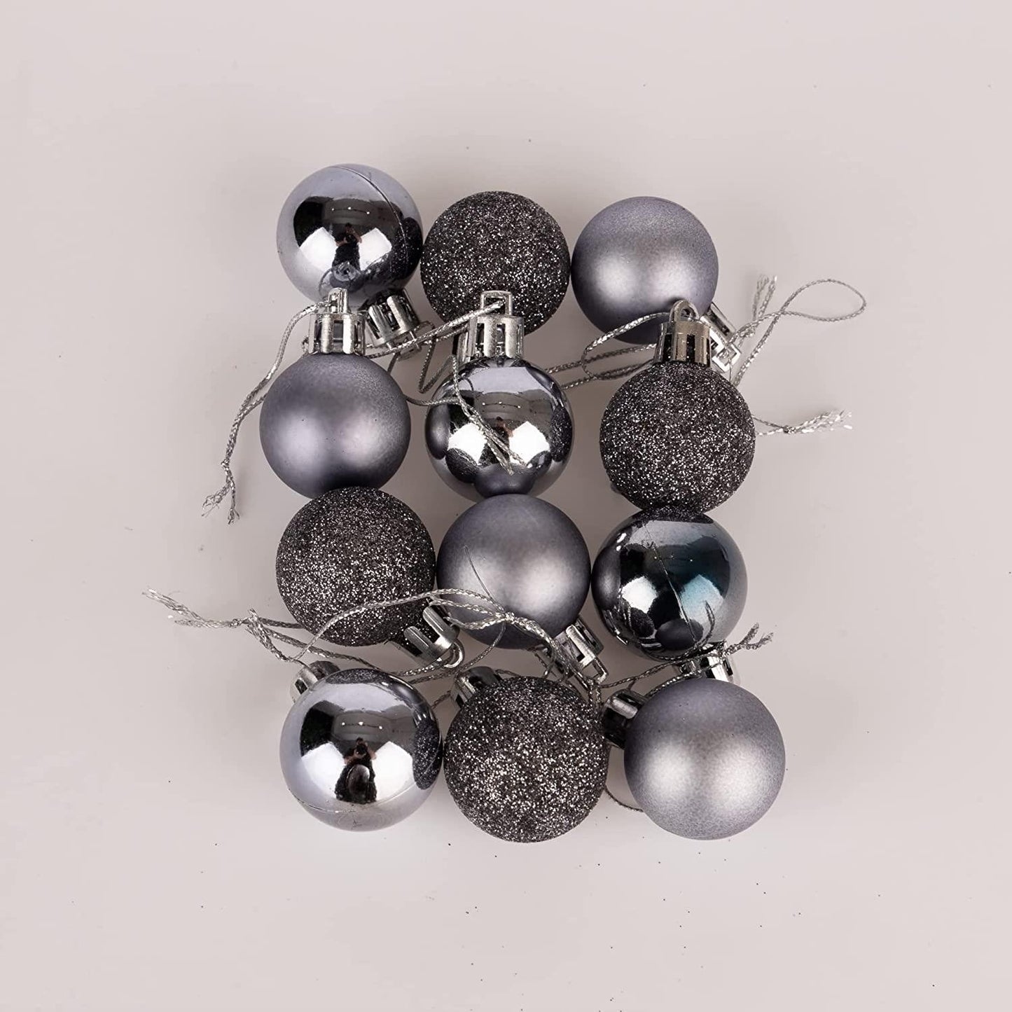 Baubles Dark Grey 3cm, 24pcs Set