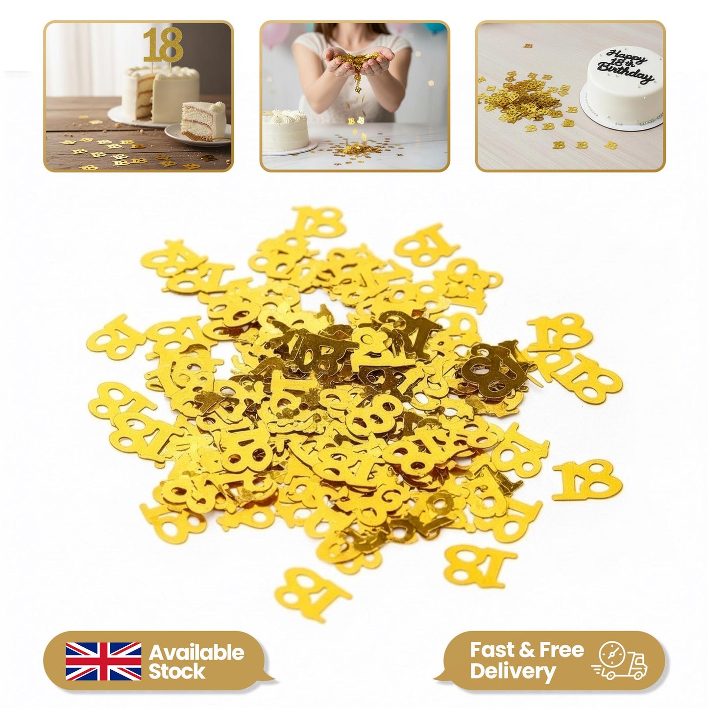 18th Gold Confetti (4 pk)