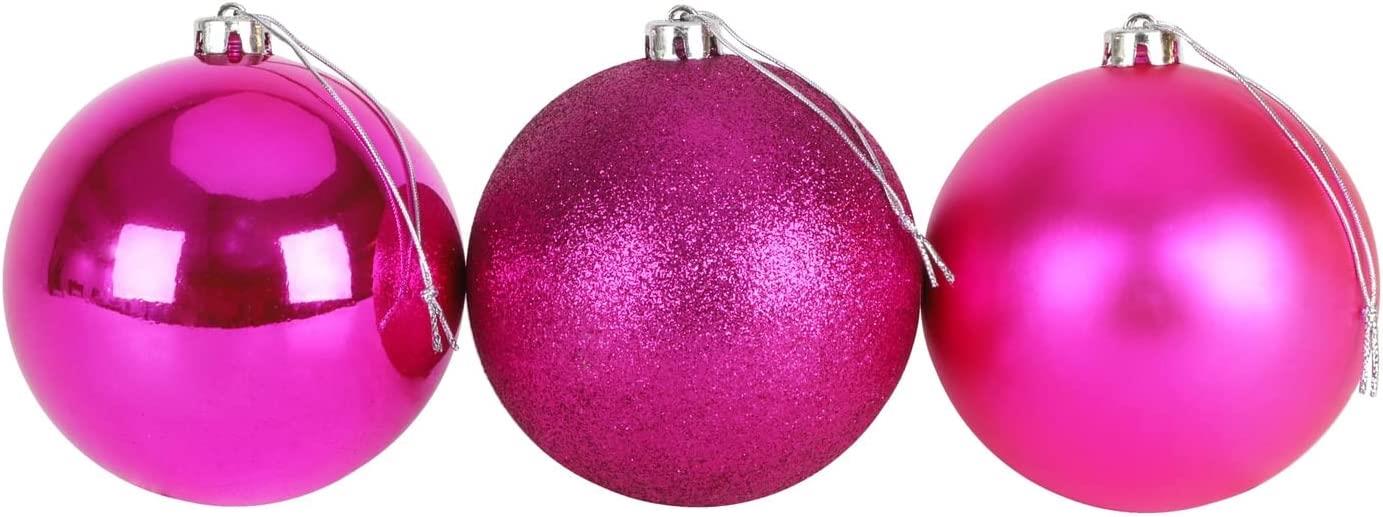 3 Pink Baubles (15cm)