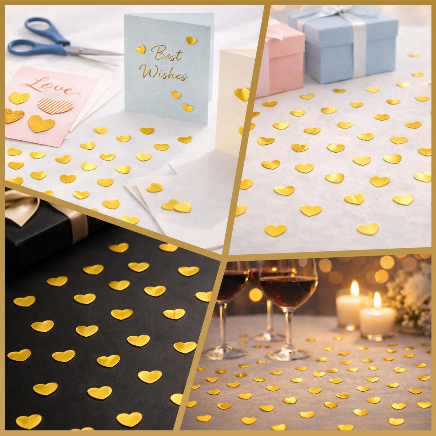 Heart Confetti Gold 14g, 1 Pack