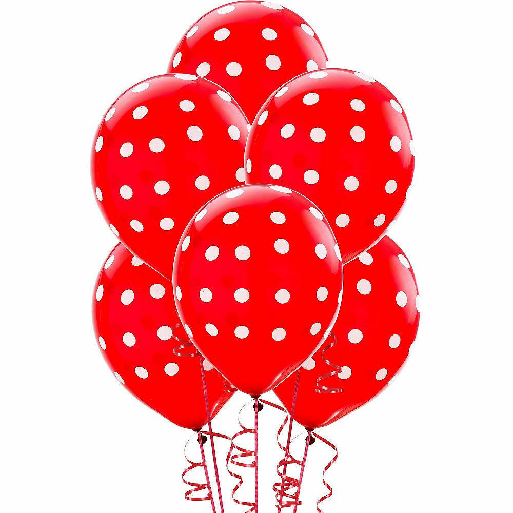 6 Red Polka Dot Balloons (12")