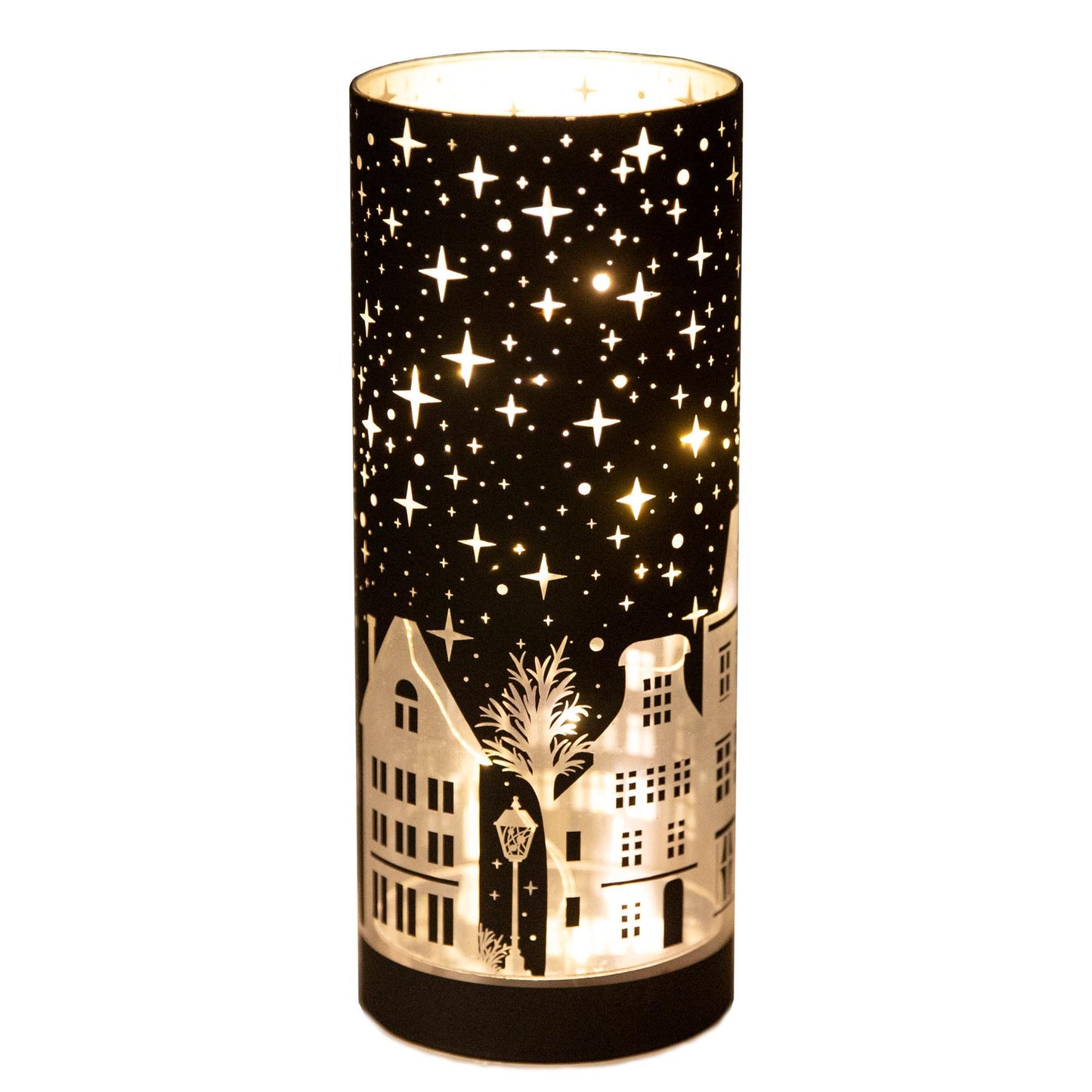 22cm Deep Blue Christmas Vase - LED Village Decor