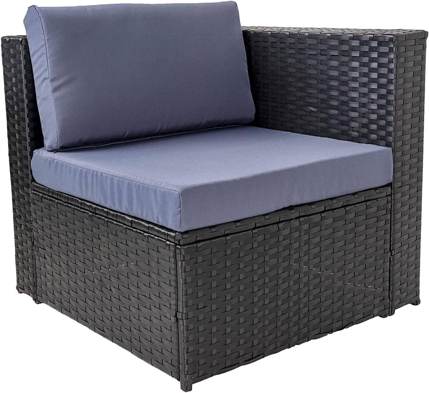 5-Seater Rattan Sofa Set with Table