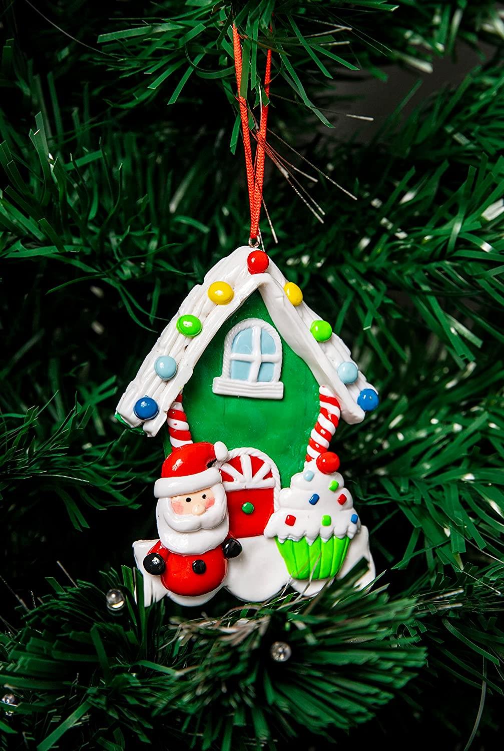 Christmas Hanging Decoration 12Pcs Ceramic Houses