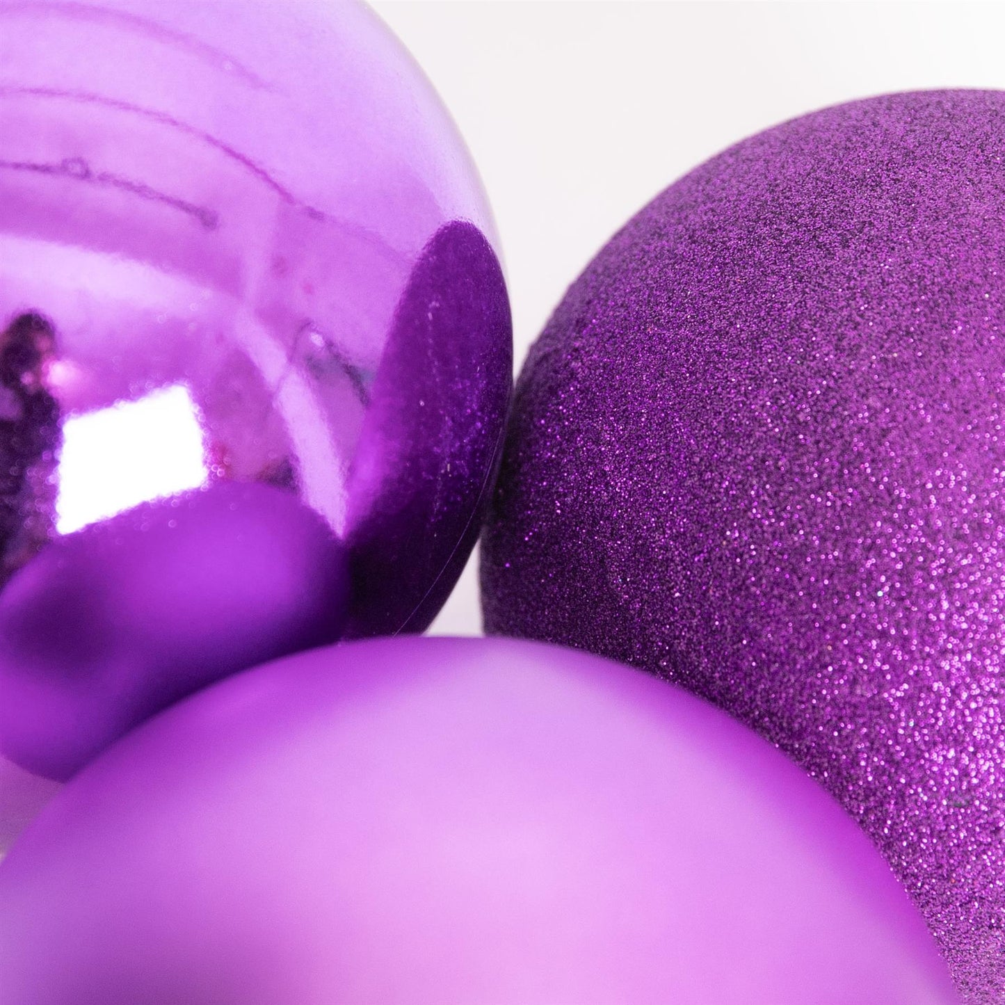 Purple Baubles - 35cm, 3 Pieces Set, PVC