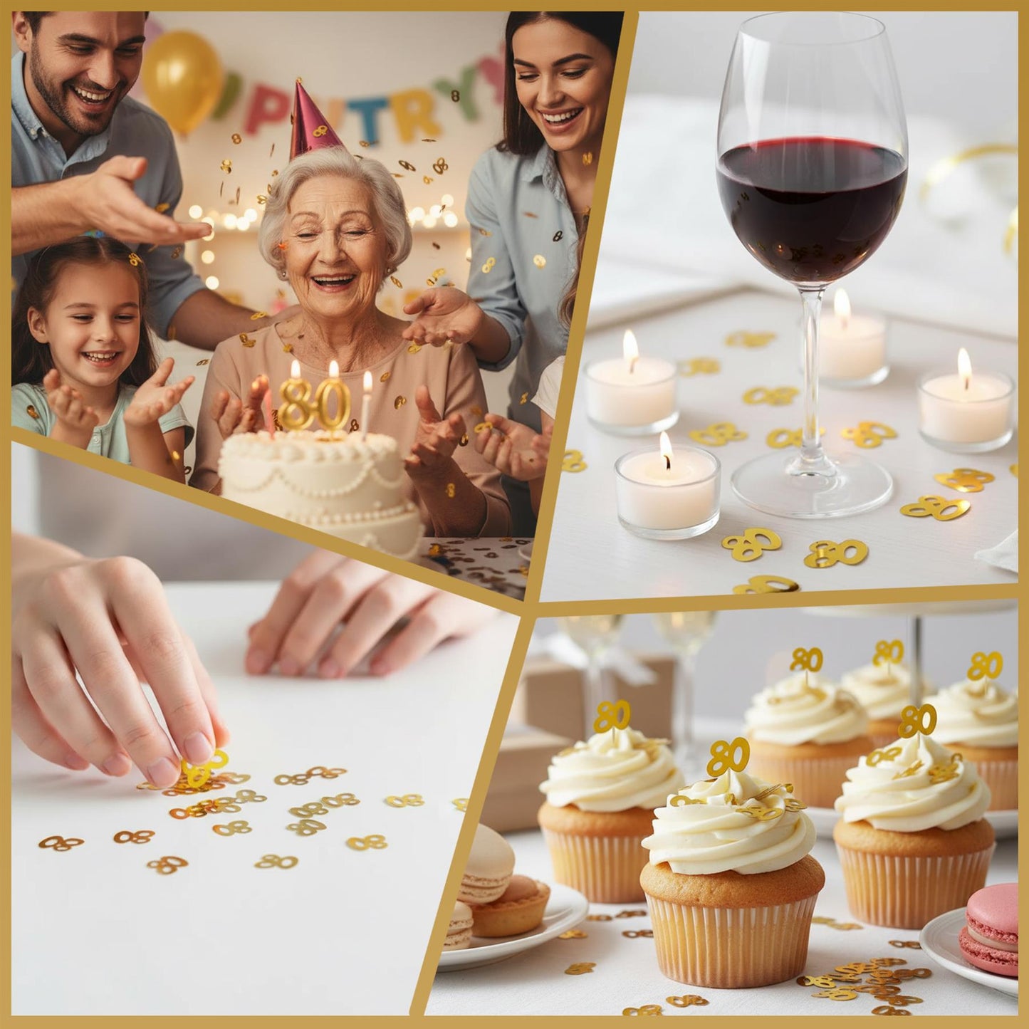 14g Gold 80th Confetti