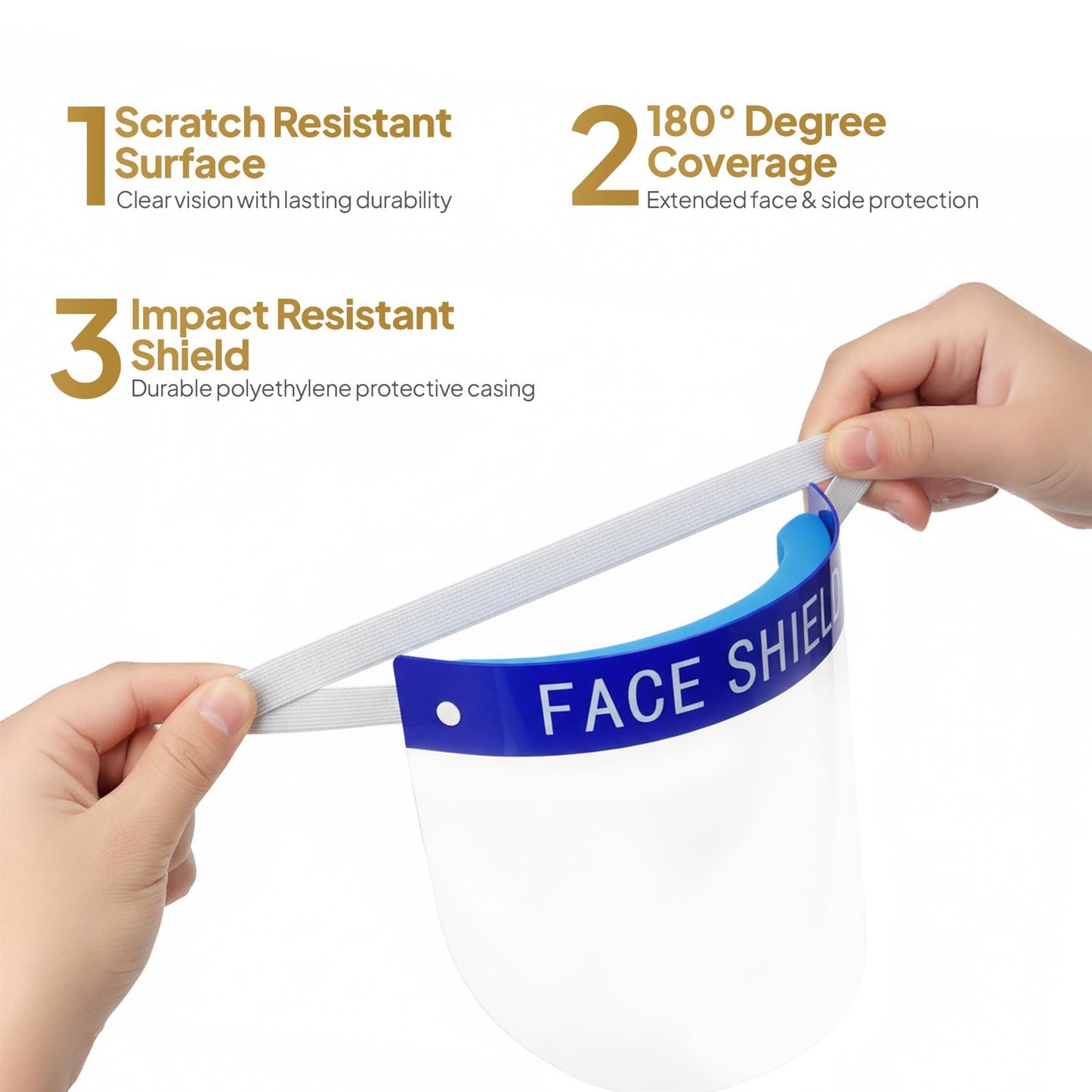 8 Reusable Safety Face Visors - Medical Protective Face Shields
