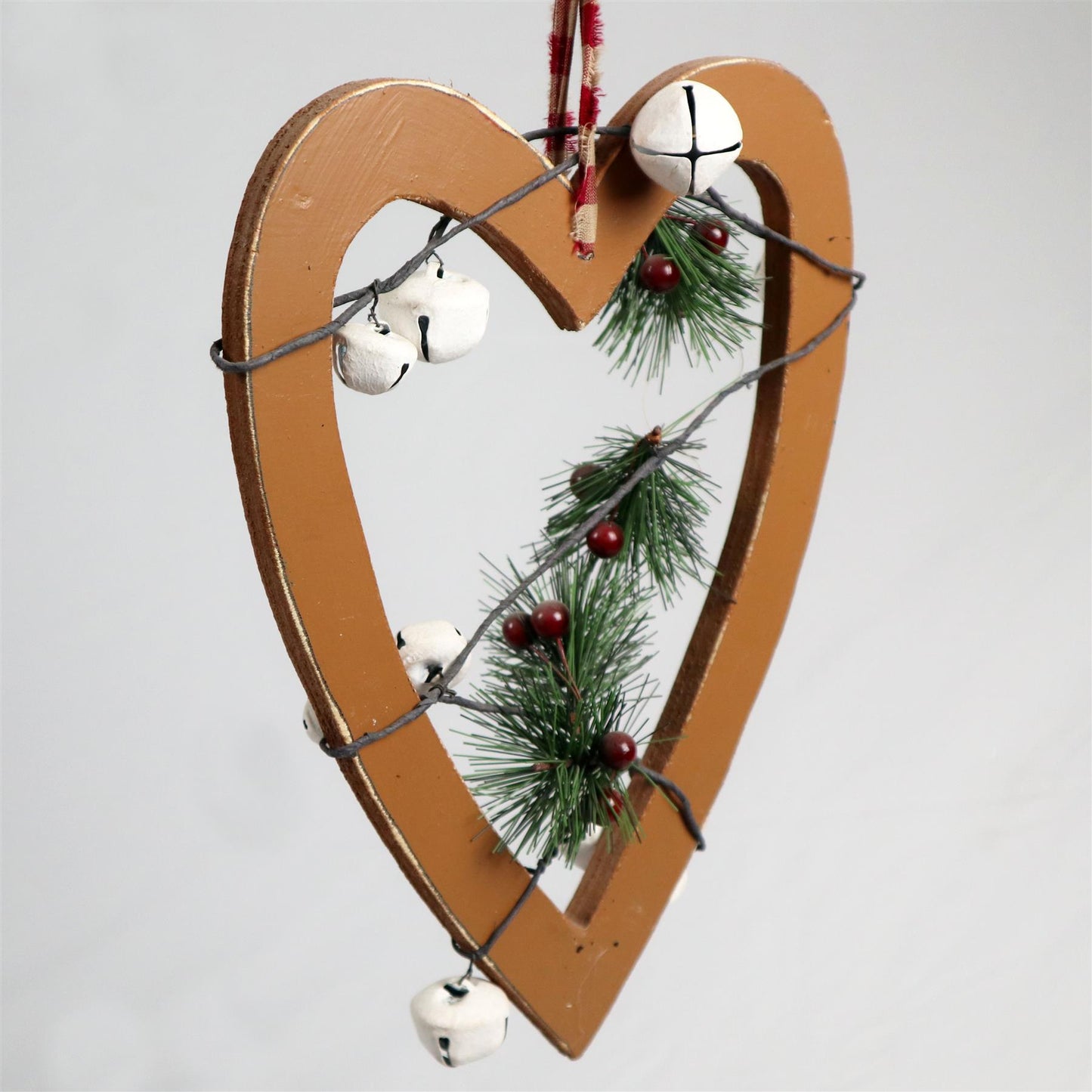 23cm Light Brown Heart Hanging Decorations