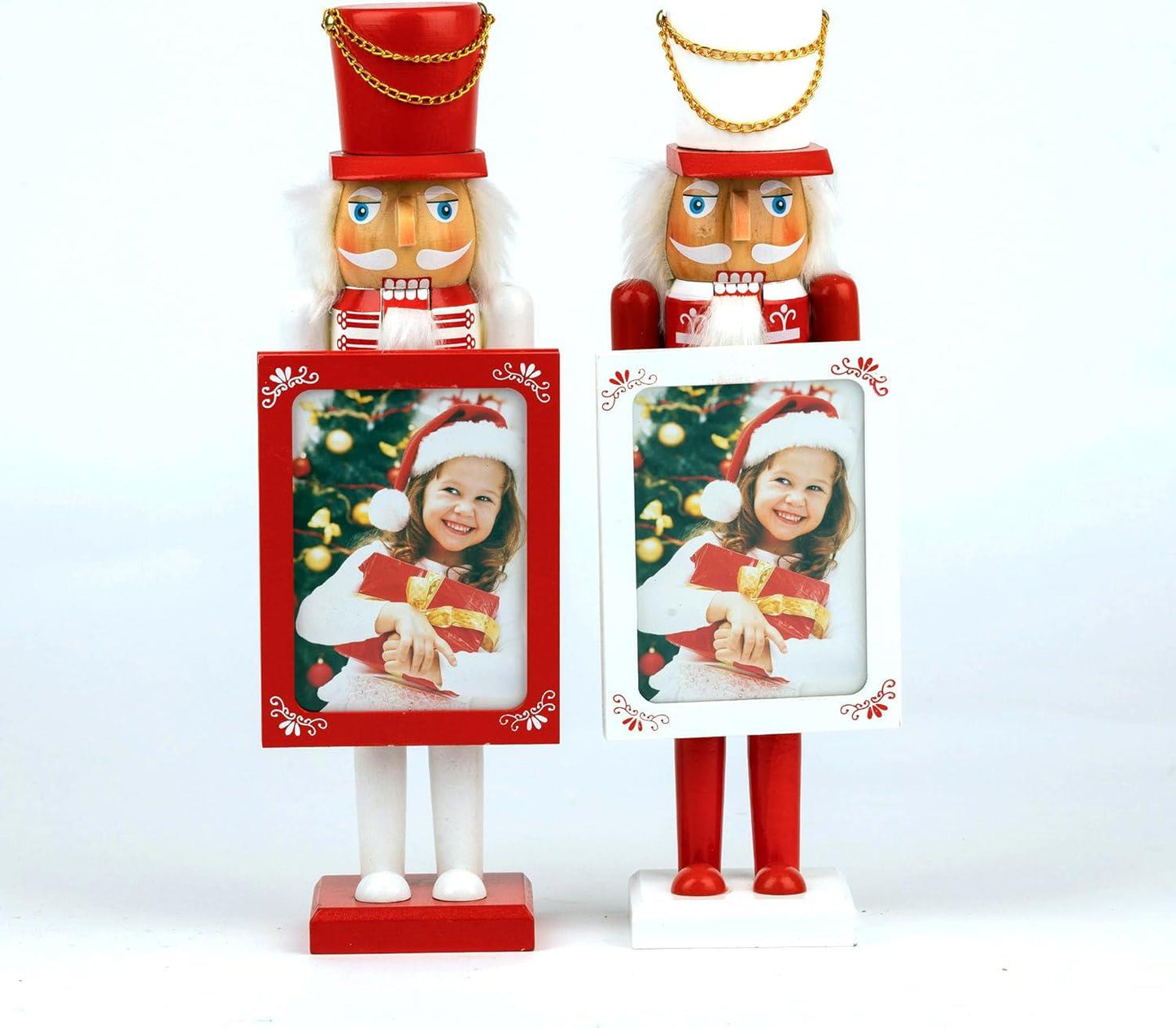 2 Wooden Nutcracker Photo Holders (38cm)