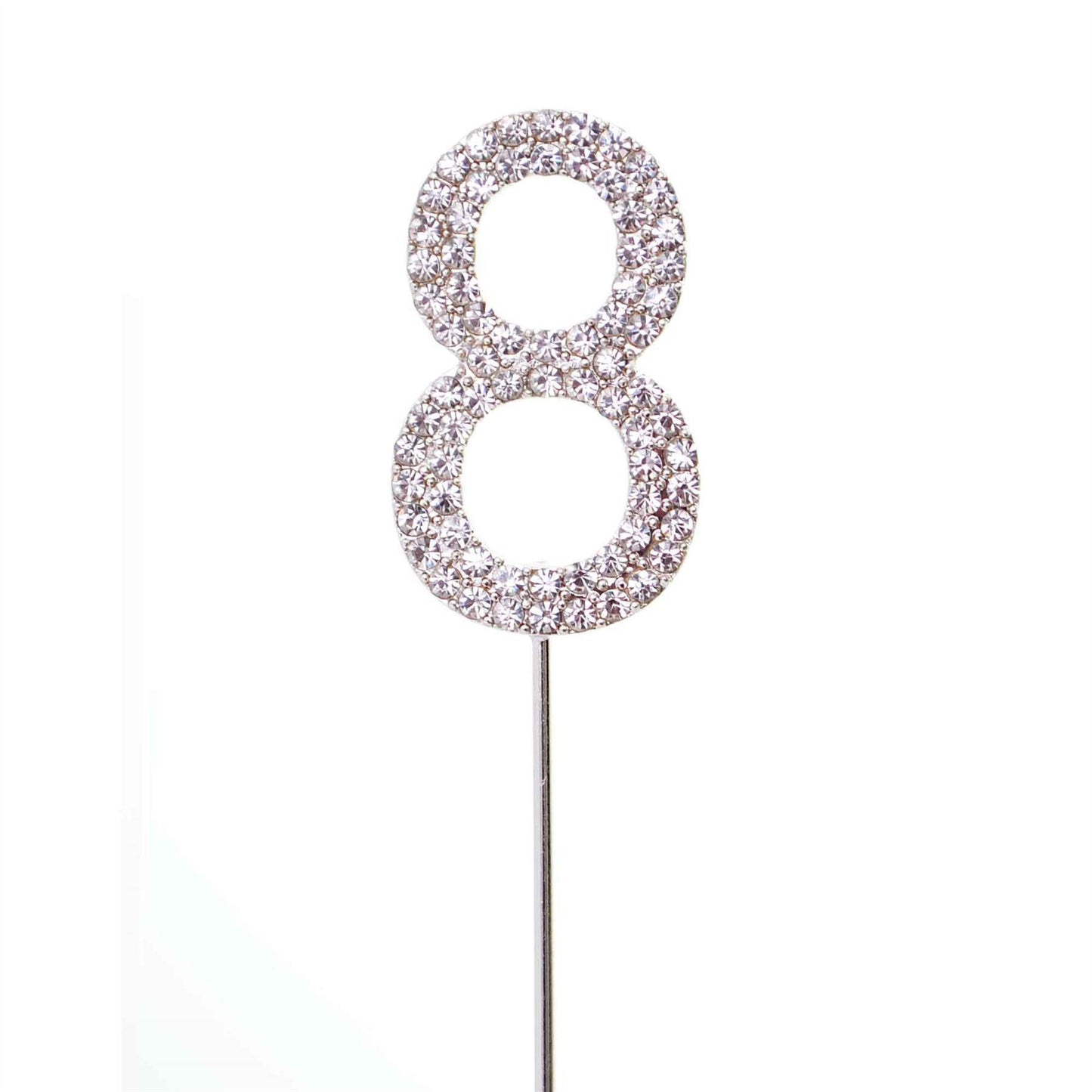 Silver Sparkle Number 8 Cake Topper